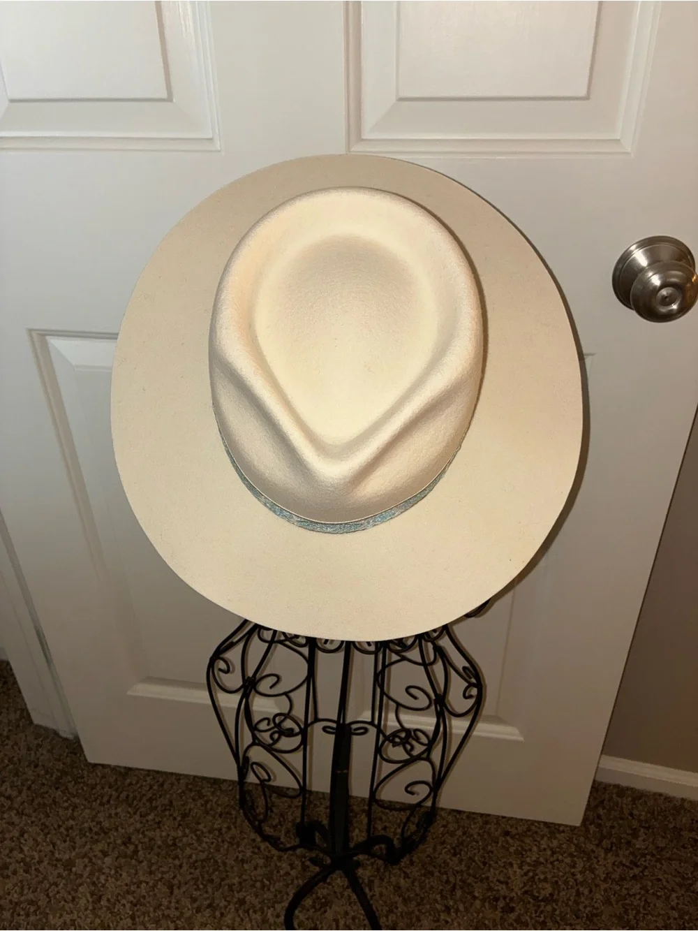 Like New Lack of Color Women's Aqua Beverly wool fedora, ivory  Sz M